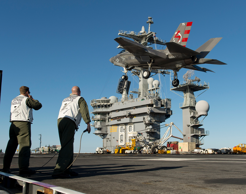 Illustration for article titled Week One Of The F-35C's Initial Ship Trials In Stunning Imagery